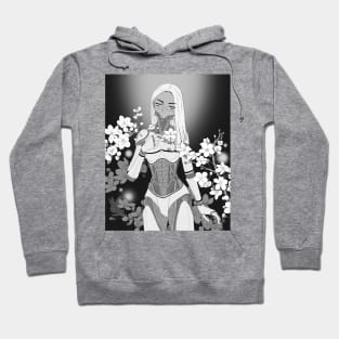 Cybergirl with Cherry Blossom Manga Art (Without Text) Hoodie